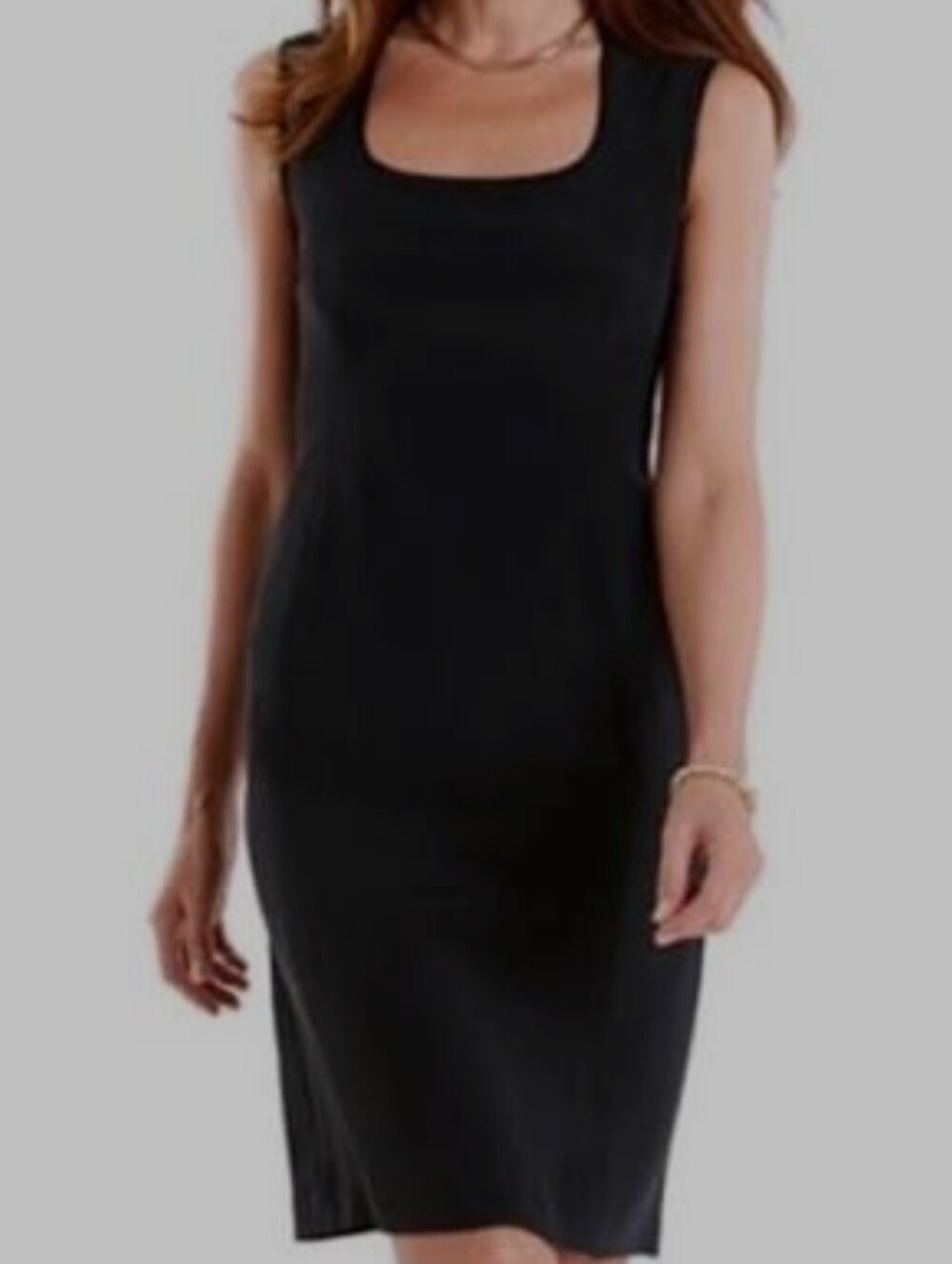 Nina McLemore Sophia Dress Black Sleeveless Sheath Sz 4 100% Silk, Made In USA
